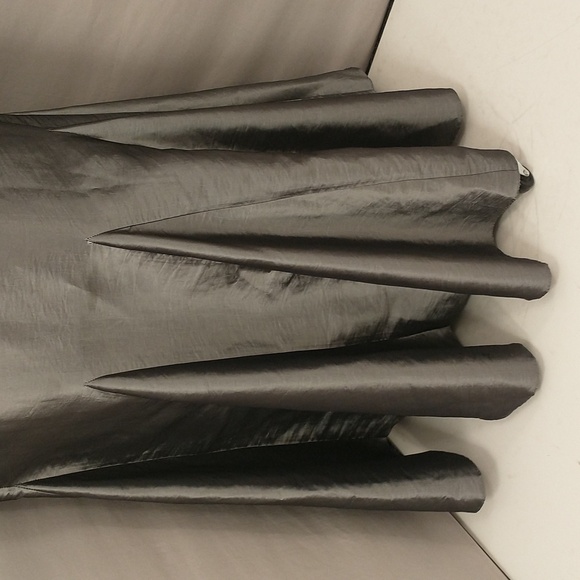 Silver Pewter Maxi Skirt Trumpet Flare Floor Length Vintage 90s Evening Party 14 - Picture 2 of 11